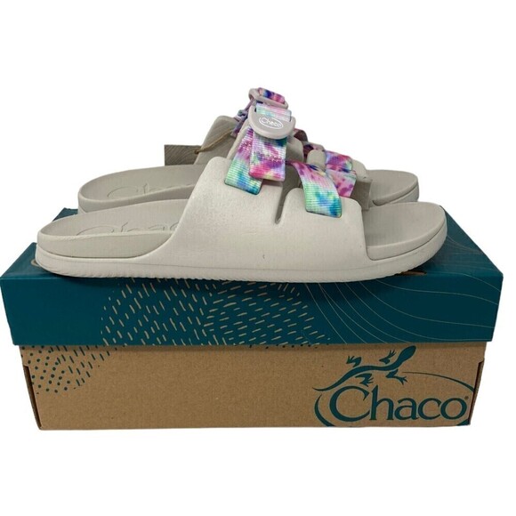 Chaco Chillos Kids Slip-On Sandals Size 6M Ultralight Comfort White Tye-Die - Picture 1 of 11
